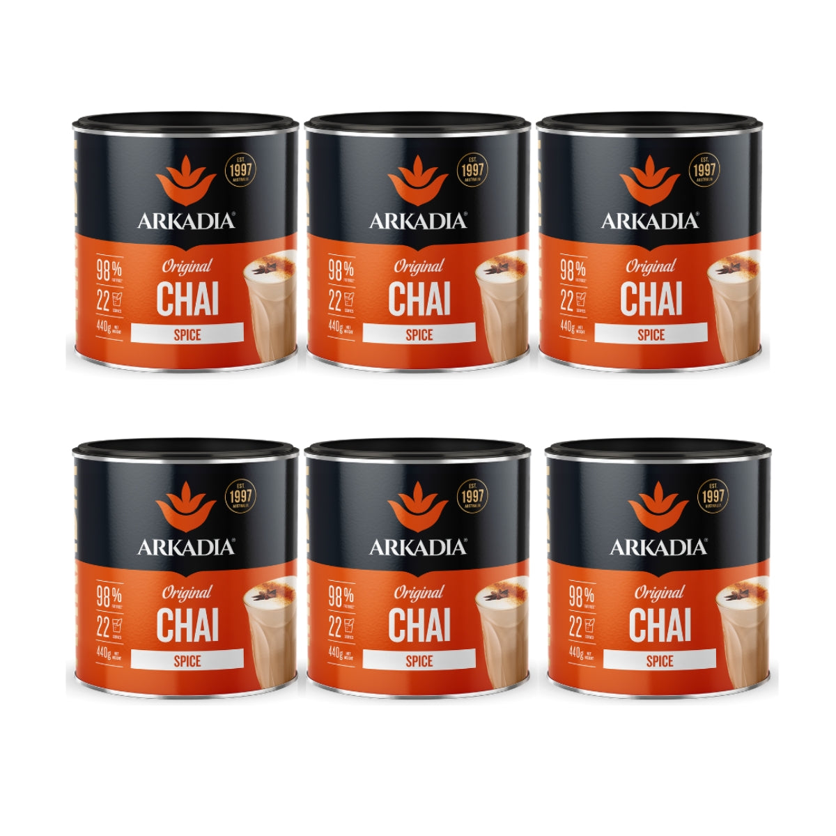 Arkadia Chai Spice Powder 440g Carton (6 x 440g tins) by Native Wholesale