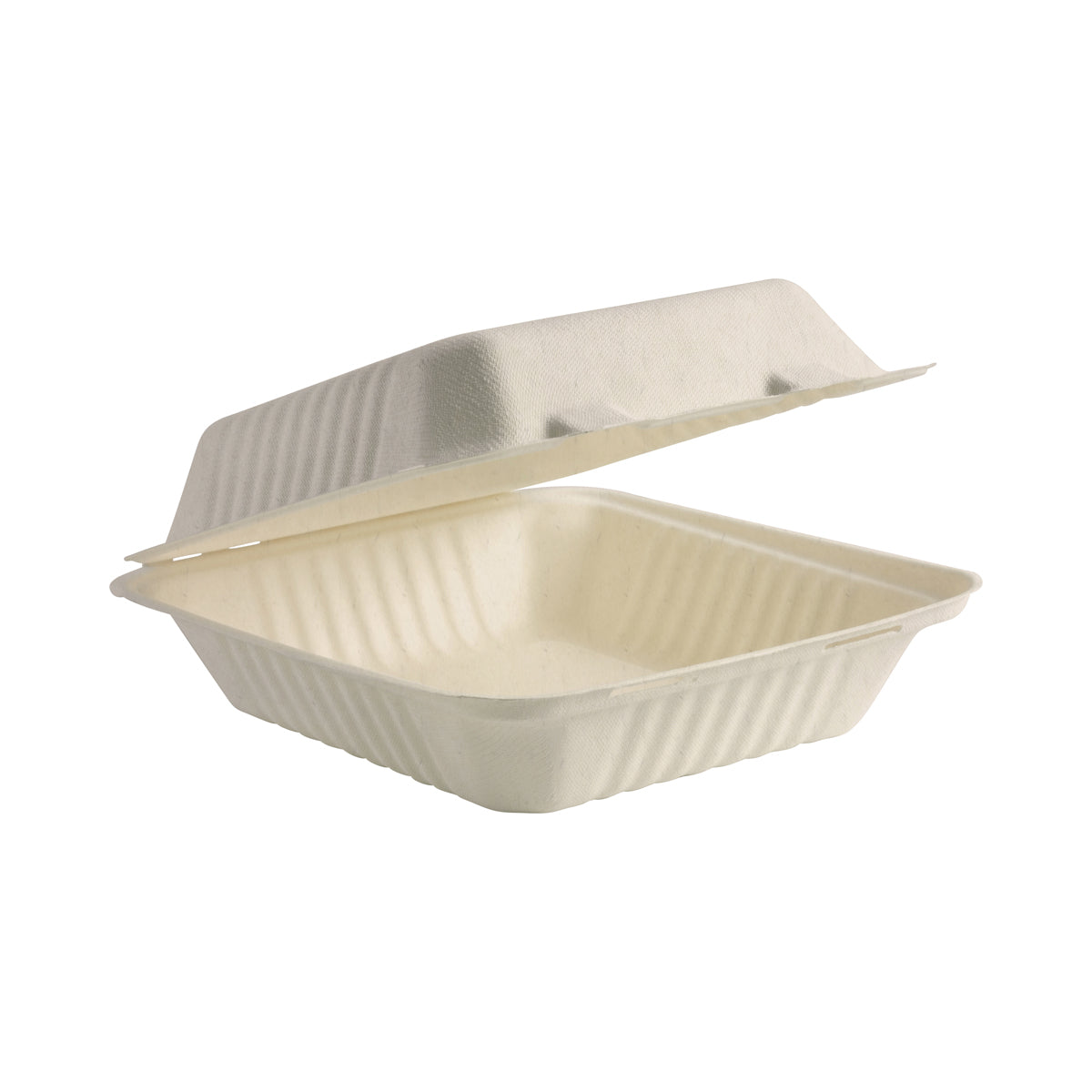 B-DHL-81-N-PF BioPak BioCane Dinner Clam Plant Fibre Natural 200x220x80mm Native Wholesale Hospitality Supplies Canberra