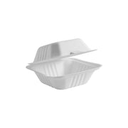 BP.B-HL-66-PF BioPak BioCane Burger Clam Plant Fibre White 150x150x80mm Native Wholesale Hospitality Supplies Canberra