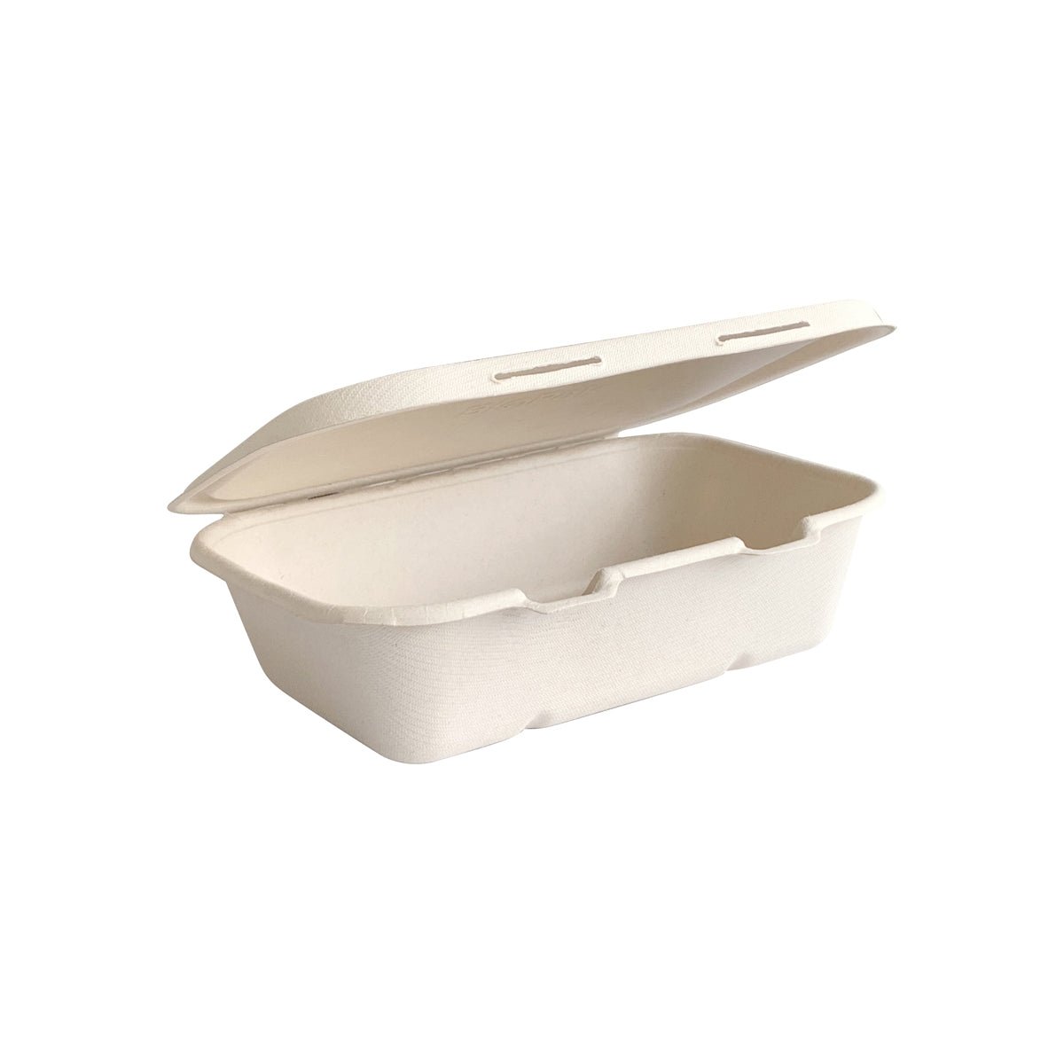 B-HL-75-N-PF BioPak BioCane Snack Box Clam with Flat Lid Plant Fibre Natural 200x150x50mm Native Wholesale Hospitality Supplies Canberra