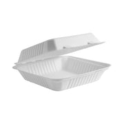 BP.B-HL-91-PF BioPak BioCane Family Clam Plant Fibre White 230x230x80mm Native Wholesale Hospitality Supplies Canberra