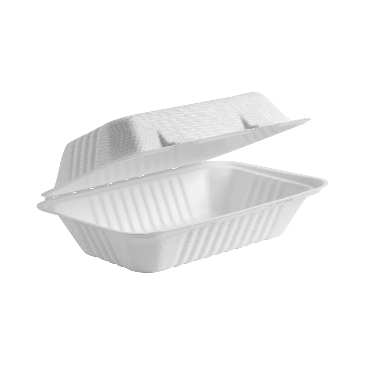 B-HL-96-PF BioPak BioCane Snack Clam Plant Fibre White 230x150x80mm Native Wholesale Hospitality Supplies Canberra