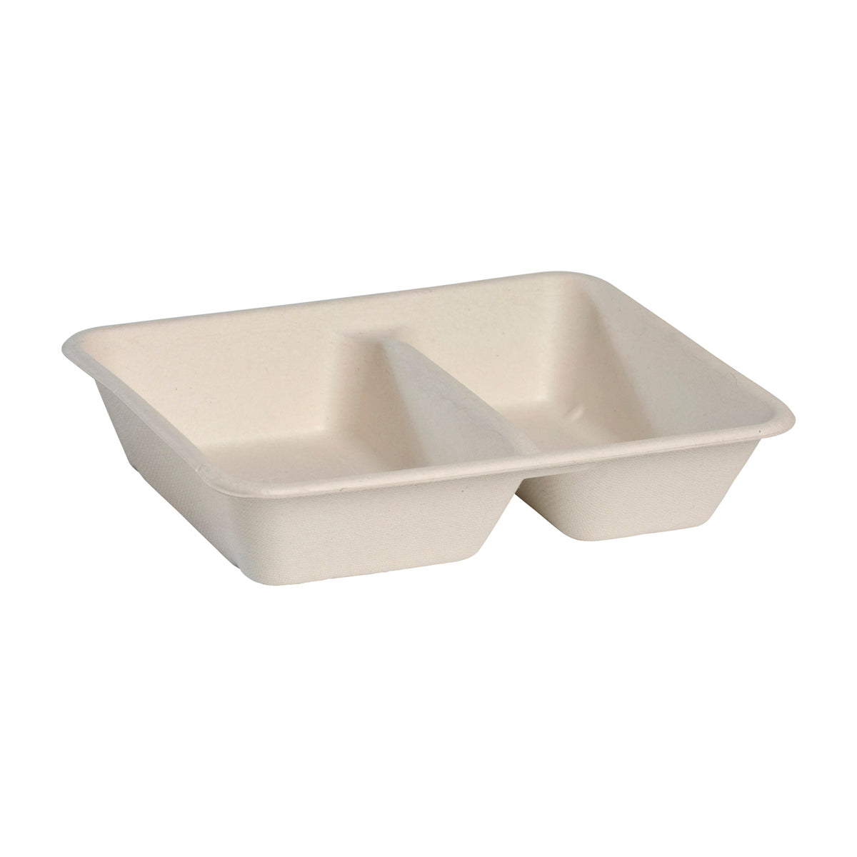 BP.B-LB-2C-N-PF BioPak BioCane Rectangular Takeaway Container 2-Compartment Plant Fibre Natural 240x180x50mm / 530ml+380ml Native Wholesale Hospitality Supplies Canberra