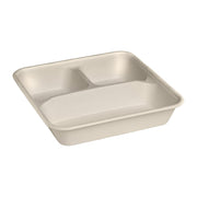 BP.B-LB-3C-N-LARGE-PF BioPak BioCane Square Takeaway Container Large 3-Compartment Plant Fibre Natural 232x232x46mm / 560ml+240ml+240ml Native Wholesale Hospitality Supplies Canberra