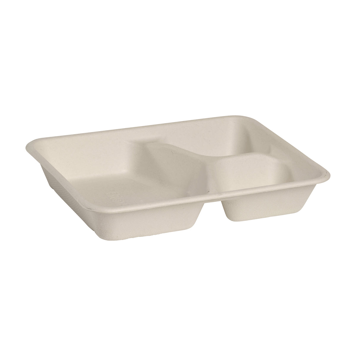 BP.B-LB-3C-N-PF BioPak BioCane Rectangular Takeaway Container 3-Compartment Plant Fibre Natural 240x180x40mm / 470ml+150ml+150ml Native Wholesale Hospitality Supplies Canberra