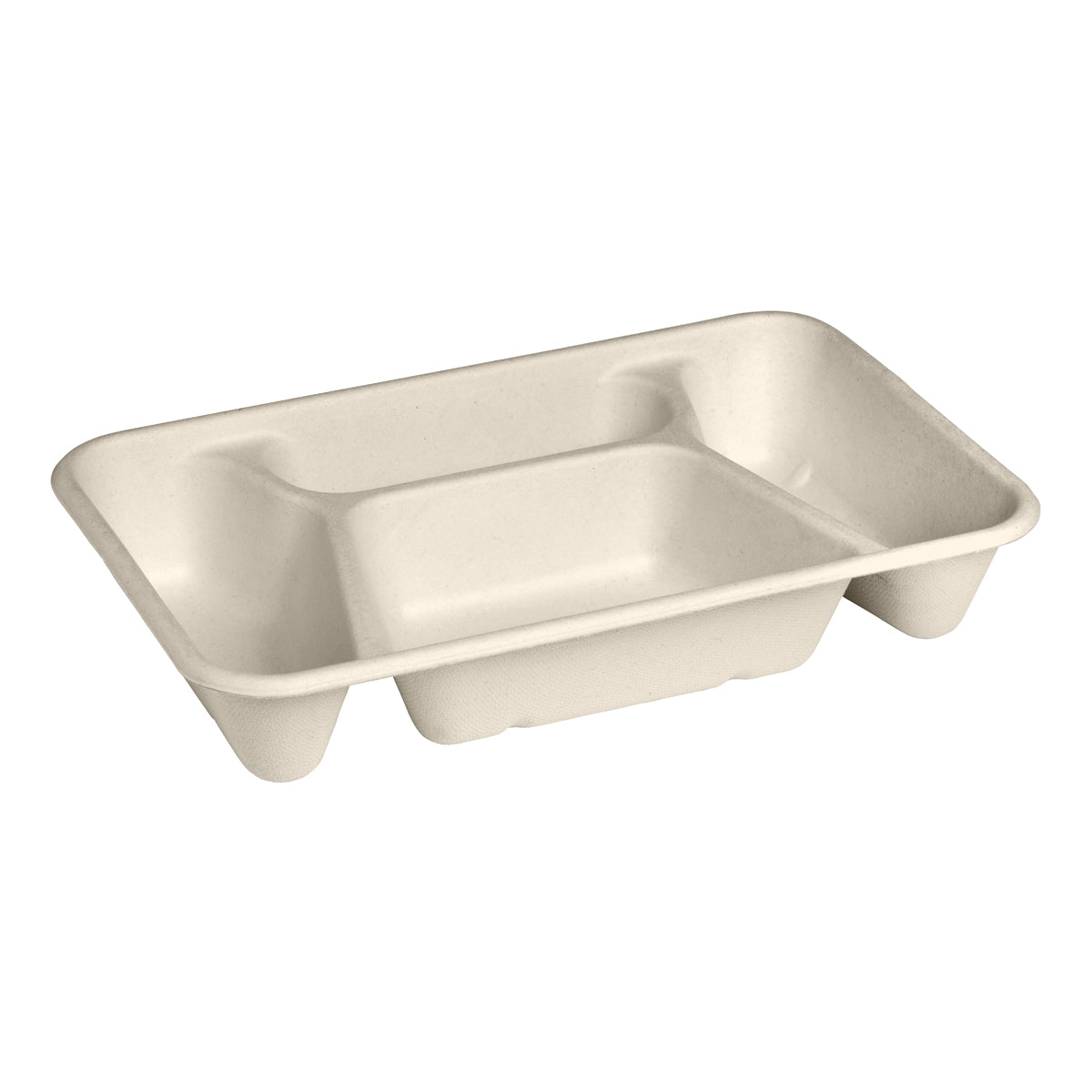 B-LB-4C-N-PF BioPak BioCane Rectangular Takeaway Container 4-Compartment Plant Fibre Natural 270x170x46mm / 350ml+180ml+180ml+120ml Native Wholesale Hospitality Supplies Canberra