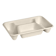 BP.B-LB-4C-N-PF BioPak BioCane Rectangular Takeaway Container 4-Compartment Plant Fibre Natural 270x170x46mm / 350ml+180ml+180ml+120ml Native Wholesale Hospitality Supplies Canberra