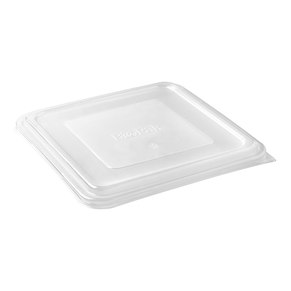 B-LBL-3/4/5C-PP-LARGE BioPak Clear PP Square Takeaway Lid 232x232mm Native Wholesale Hospitality Supplies Canberra