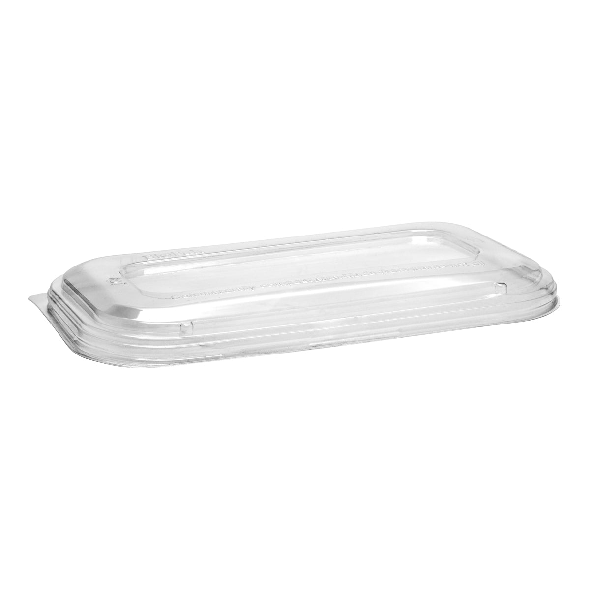 B-LBL-PLA(D) BioPak Clear PLA Oblong Takeaway Dome Lid 227x127mm Native Wholesale Hospitality Supplies Canberra