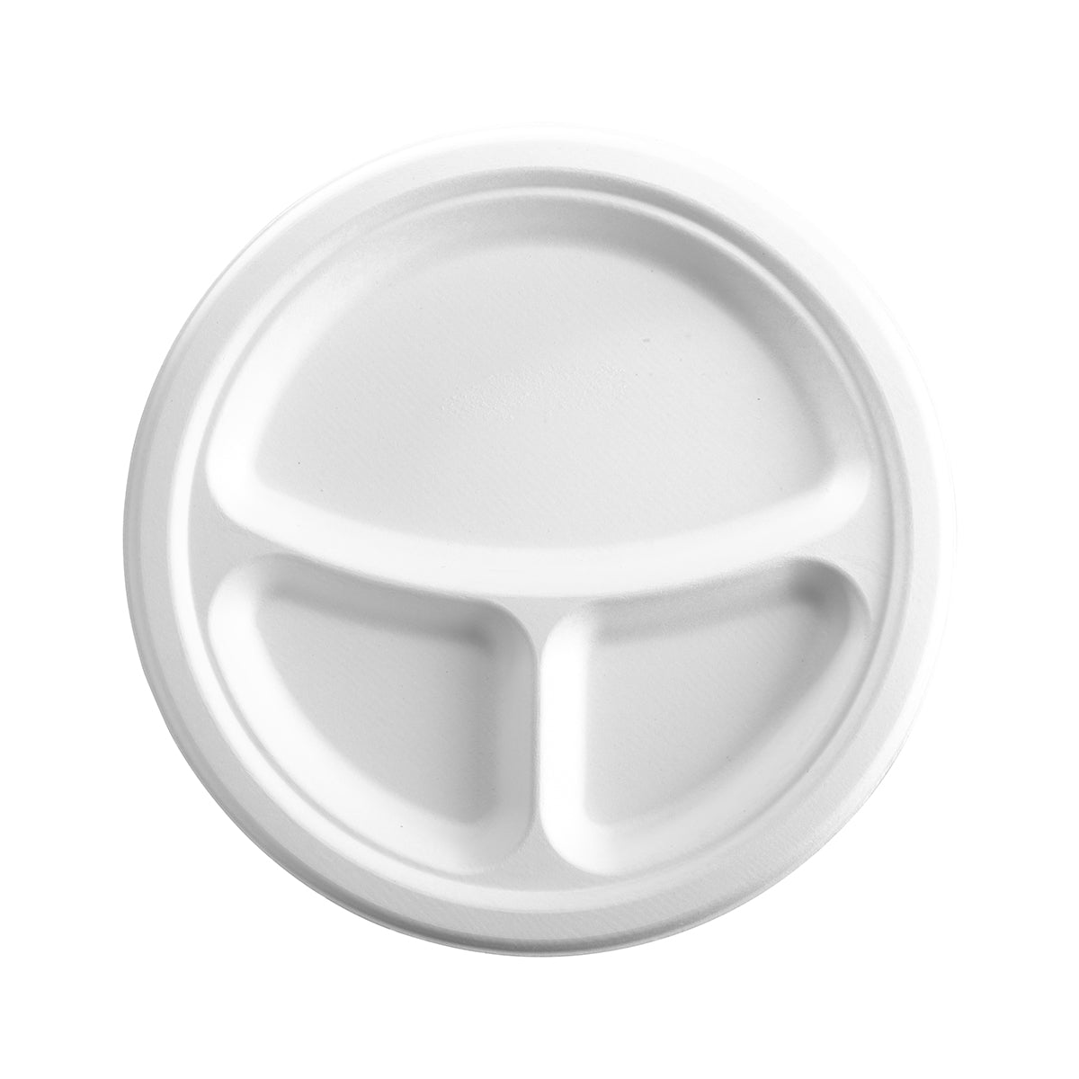 B-PL-11-PF BioPak BioCane Round Plate 3-Compartment Plant Fibre White 250mm / 10" Native Wholesale Hospitality Supplies Canberra