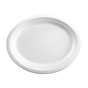 BP.B-PL-16-2-PF BioPak BioCane Oval Plate Plant Fibre White 320x250mm / 12.5x10" Native Wholesale Hospitality Supplies Canberra