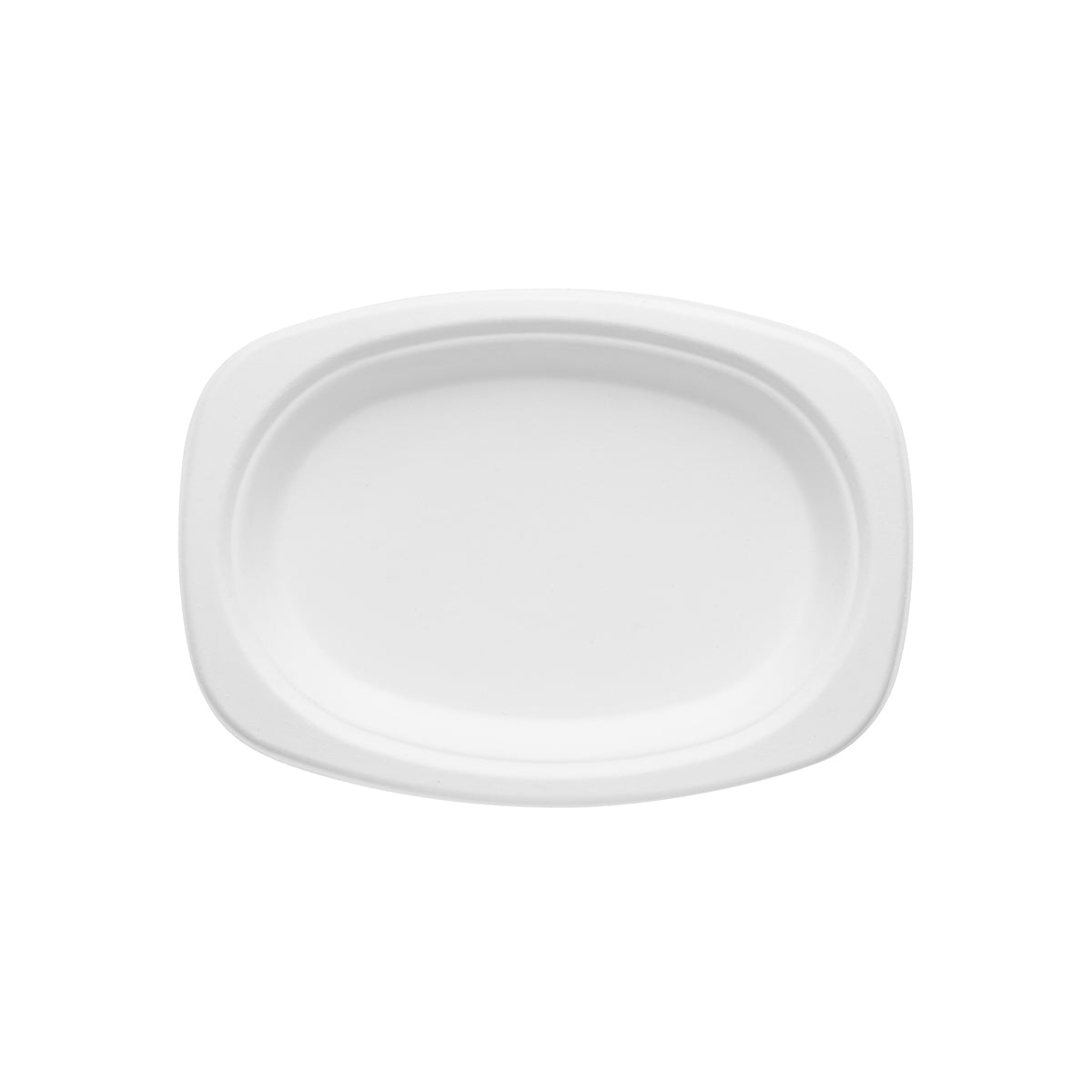 BP.B-PL-RO-9x6-PF BioPak BioCane Oblong Plate Plant Fibre White 230x160mm / 9.2x6.5" Native Wholesale Hospitality Supplies Canberra