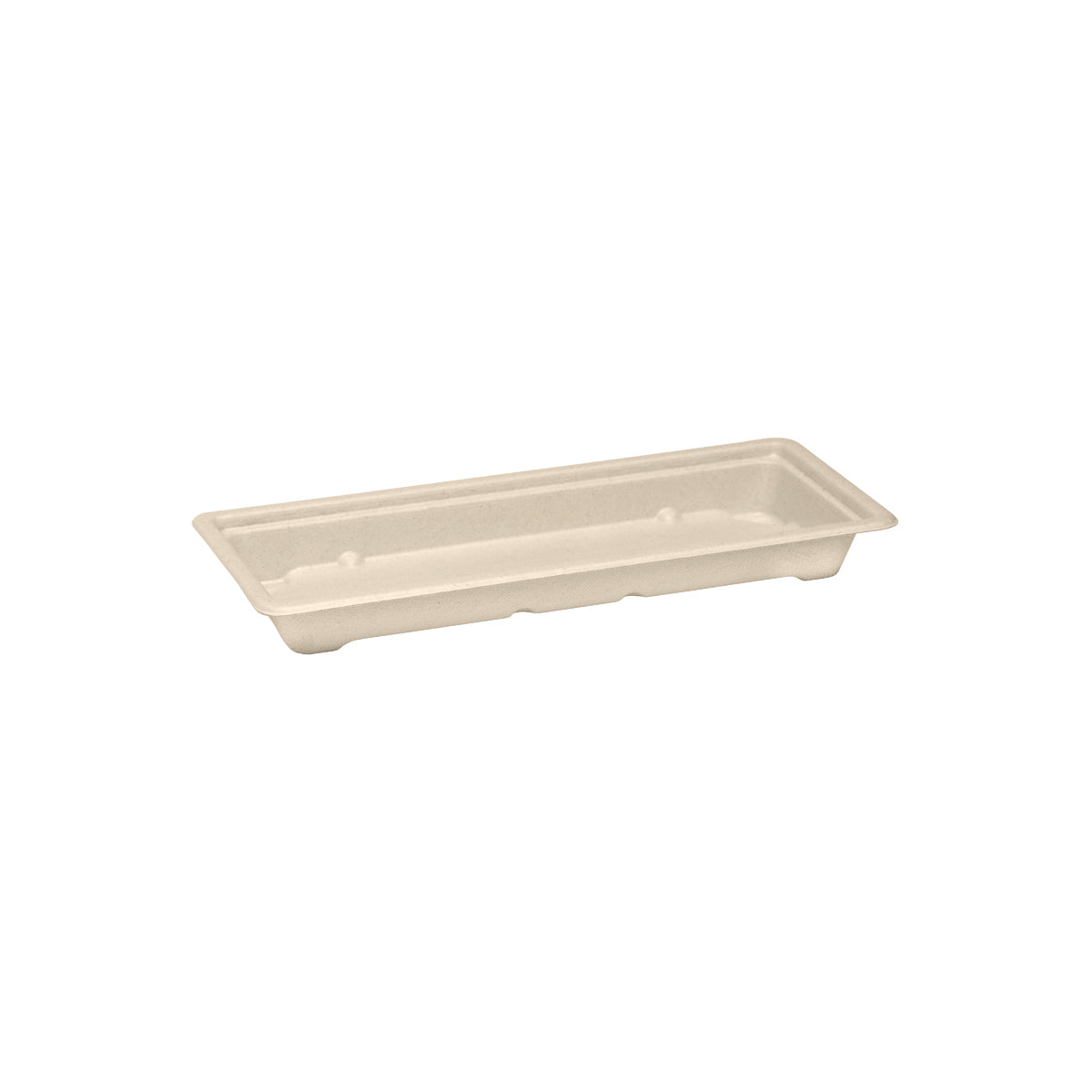 B-ST-LONG-PF BioPak BioCane Sushi Tray Long Plant Fibre Natural221x91x24mm Native Wholesale Hospitality Supplies Canberra