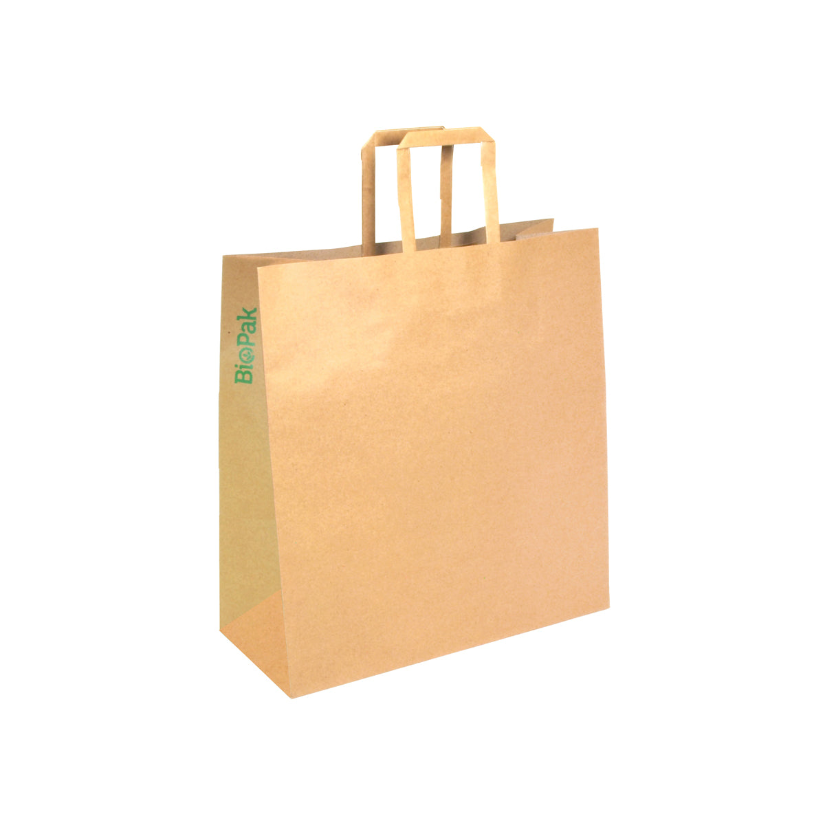 BAG-TA-F-MEDIUM BioPak FSC Paper Bag Medium with Flat Handles Kraft 320x340x140mm Native Wholesale Hospitality Supplies Canberra