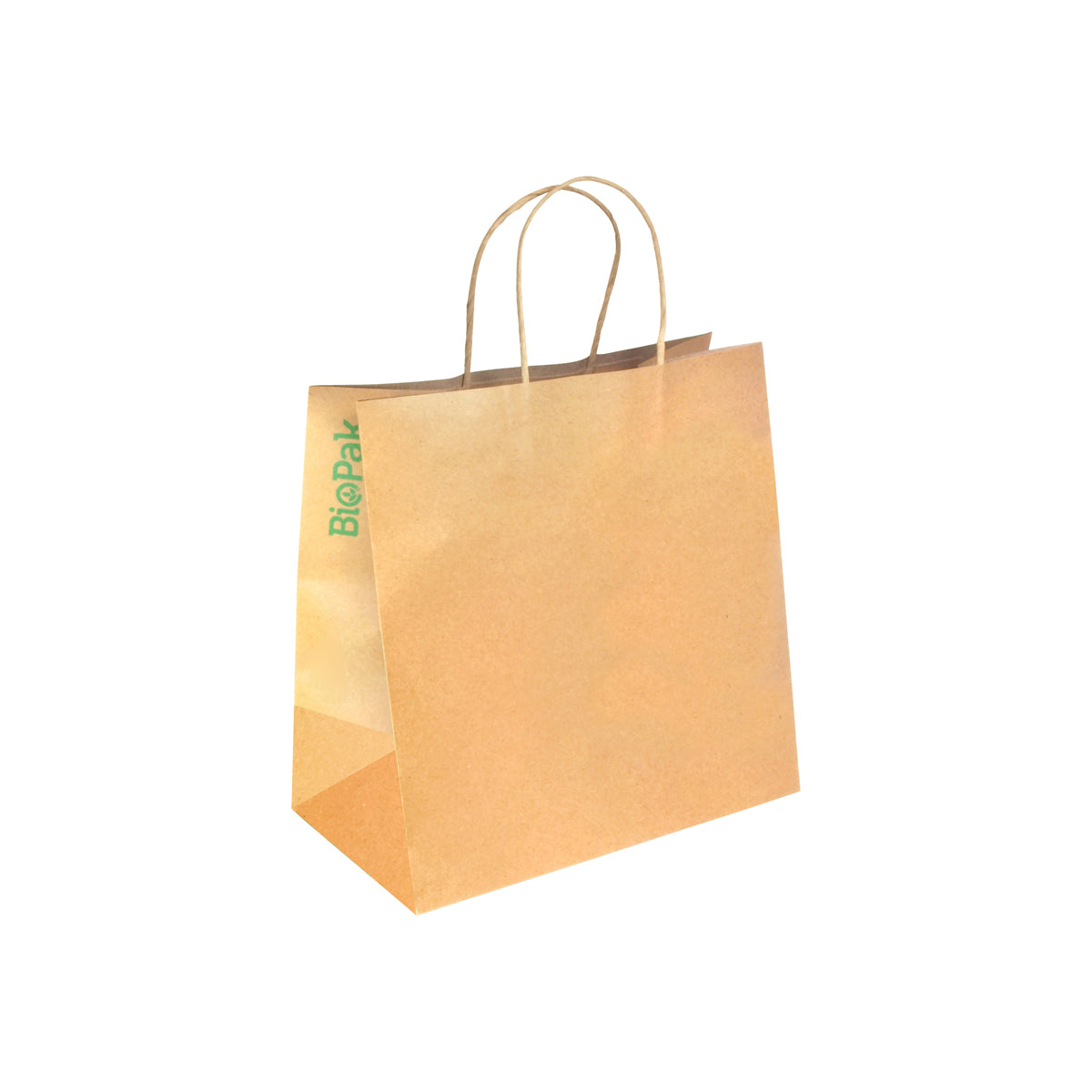 BAG-TA-T-LARGE BioPak FSC Paper Bag Large with Twist Handles Kraft 300x305x170mm Native Wholesale Hospitality Supplies Canberra