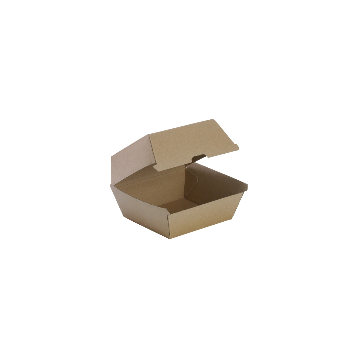BB-BURGER-BOX-LARGE BioPak FSC BioBoard Burger Box Large Kraft 120x120x100mm Native Wholesale Hospitality Supplies Canberra