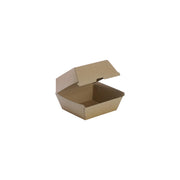 BP.BB-BURGER-BOX-LARGE BioPak FSC BioBoard Burger Box Large Kraft 120x120x100mm Native Wholesale Hospitality Supplies Canberra