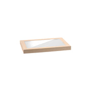 BB-CBWL-M BioPak FSC BioBoard & Clear PLA Catering Tray Window Lid Medium Kraft 364x255x30mm Native Wholesale Hospitality Supplies Canberra
