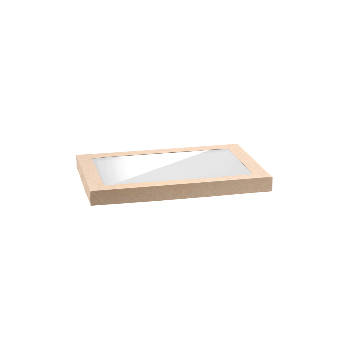 BB-CBWL-M BioPak FSC BioBoard & Clear PLA Catering Tray Window Lid Medium Kraft 364x255x30mm Native Wholesale Hospitality Supplies Canberra
