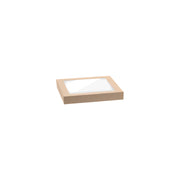 BP.BB-CBWL-S BioPak FSC BioBoard & Clear PLA Catering Tray Window Lid Small Kraft 229x228x30mm Native Wholesale Hospitality Supplies Canberra