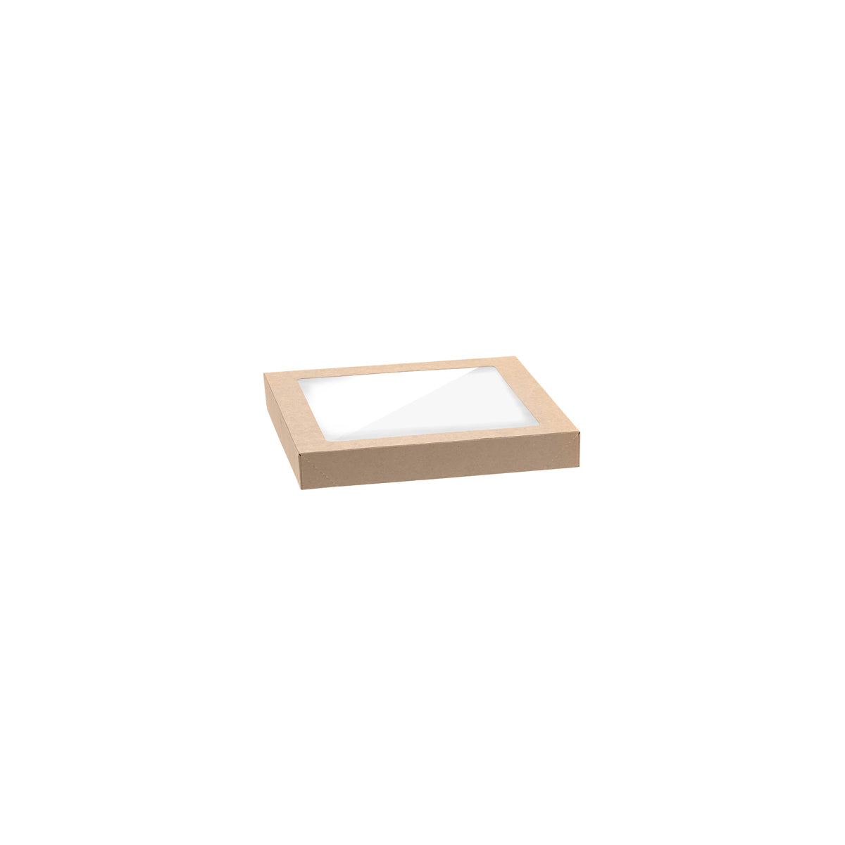 BP.BB-CBWL-S BioPak FSC BioBoard & Clear PLA Catering Tray Window Lid Small Kraft 229x228x30mm Native Wholesale Hospitality Supplies Canberra