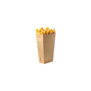 BP.BB-CHIP-L BioPak BioBoard Enclosed Chip Box Printed Kraft Look Large 100x55x150mm Native Wholesale Hospitality Supplies Canberra