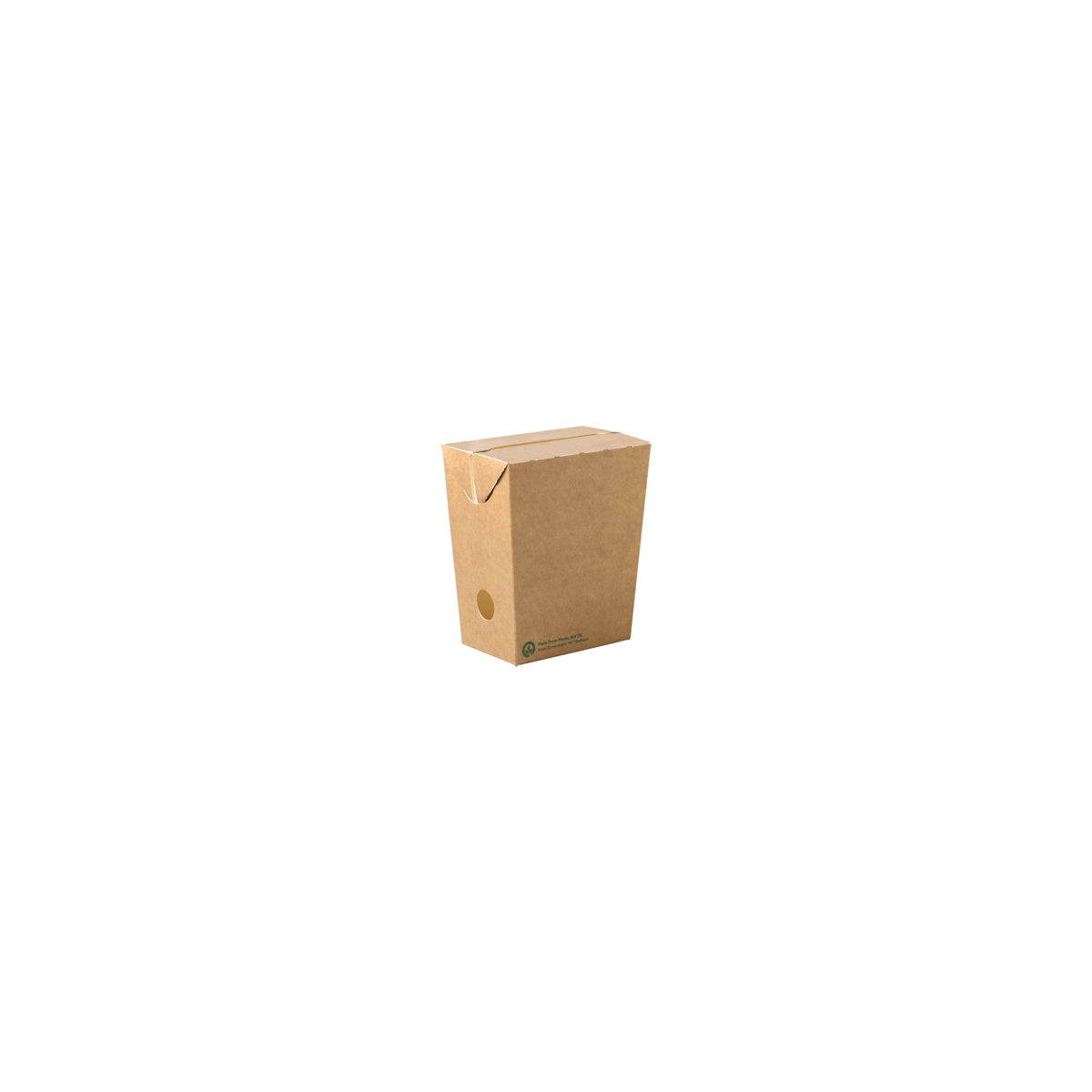 BP.BB-CHIP-S BioPak BioBoard Enclosed Chip Box Printed Kraft Look Small 85x56x100mm Native Wholesale Hospitality Supplies Canberra