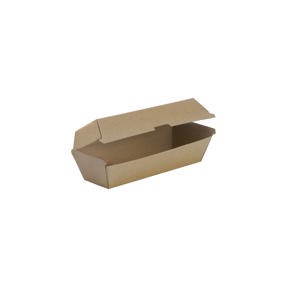 BB-HOT DOG BOX BioPak FSC BioBoard Hot Dog Box Kraft 209x70x77mm Native Wholesale Hospitality Supplies Canberra