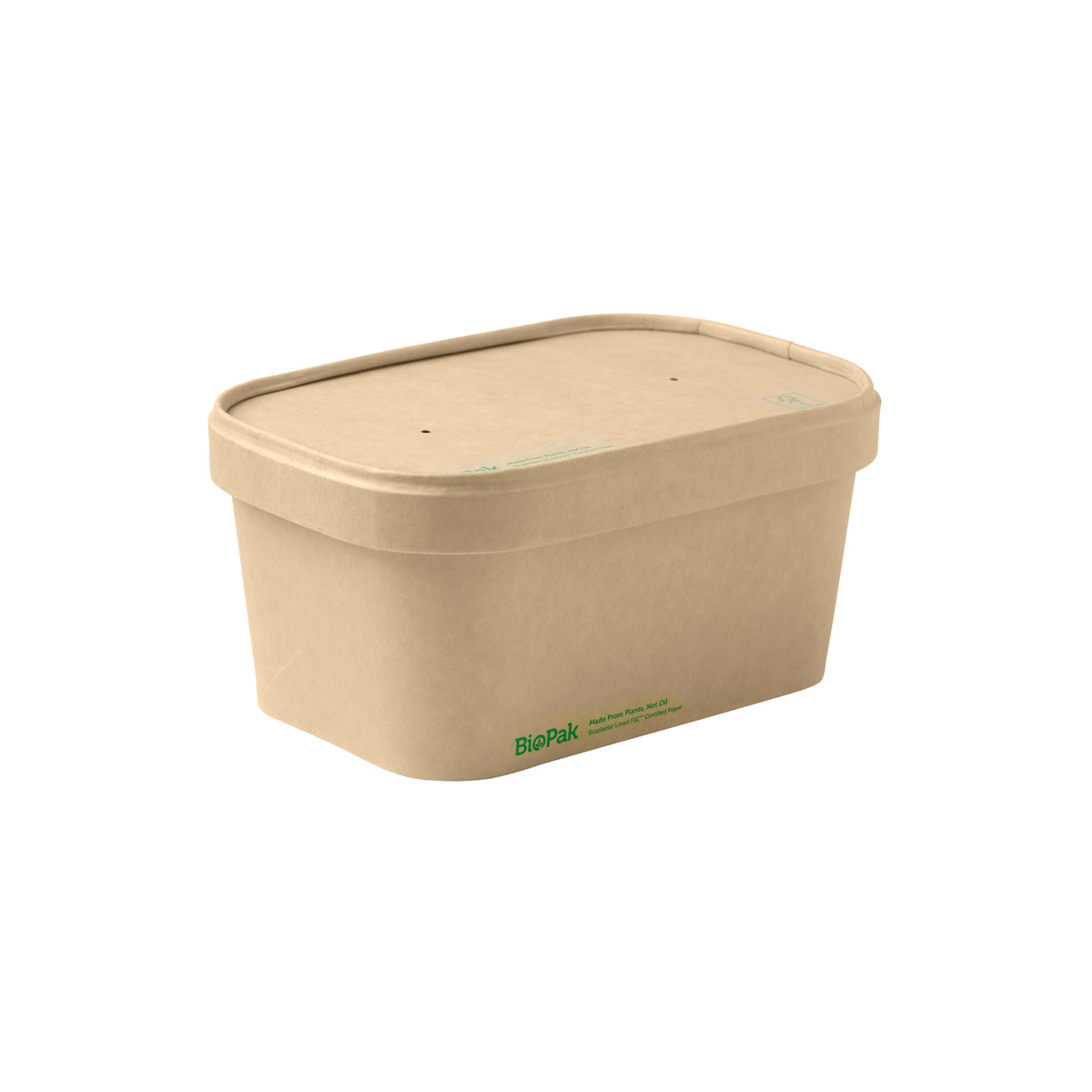 BB-LB-1000-N BioPak FSC BioBoard Rectangle Takeaway Container Natural 1000ml Native Wholesale Hospitality Supplies Canberra