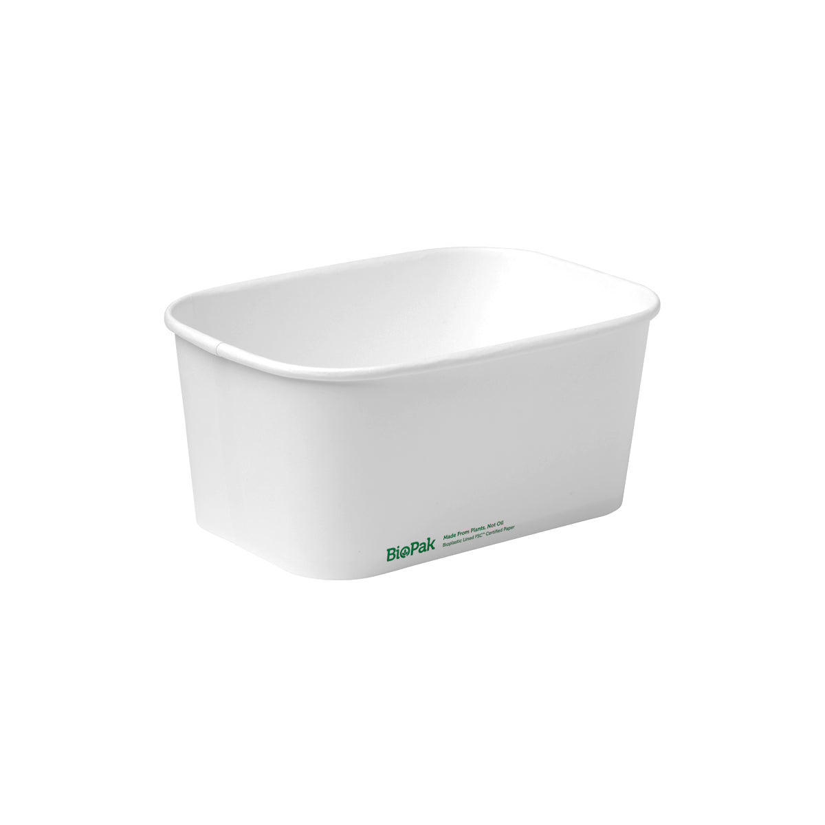 BB-LB-1000-W BioPak FSC BioBoard Rectangle Takeaway Container White 1000ml Native Wholesale Hospitality Supplies Canberra