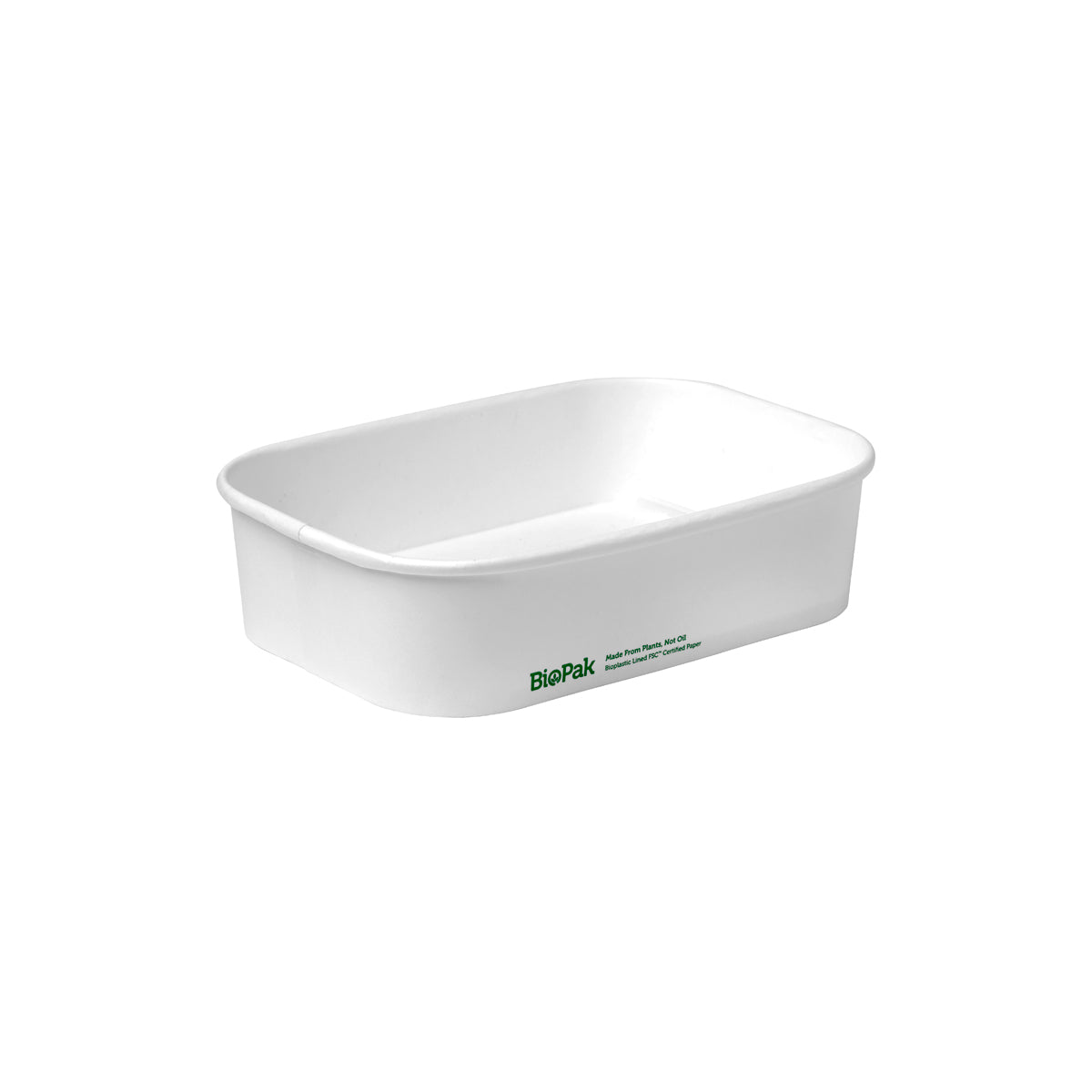 BB-LB-500-W BioPak FSC BioBoard Rectangle Takeaway Container White 500ml Native Wholesale Hospitality Supplies Canberra
