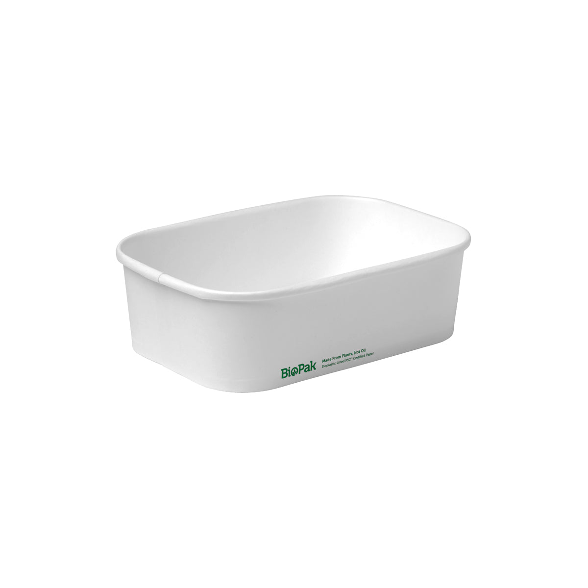 BB-LB-650-W BioPak FSC BioBoard Rectangle Takeaway Container White 650ml Native Wholesale Hospitality Supplies Canberra