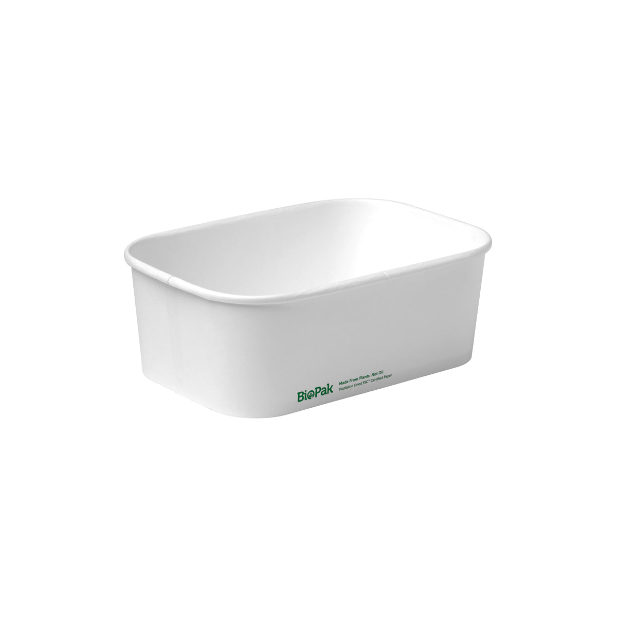BB-LB-750-W BioPak FSC BioBoard Rectangle Takeaway Container White 750ml Native Wholesale Hospitality Supplies Canberra