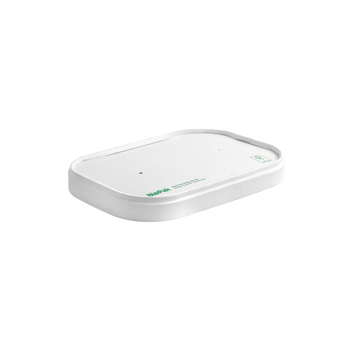 BB-LBL-PAPER-W BioPak FSC BioBoard Rectangle Takeaway Paper Lid White 172x122mm Native Wholesale Hospitality Supplies Canberra