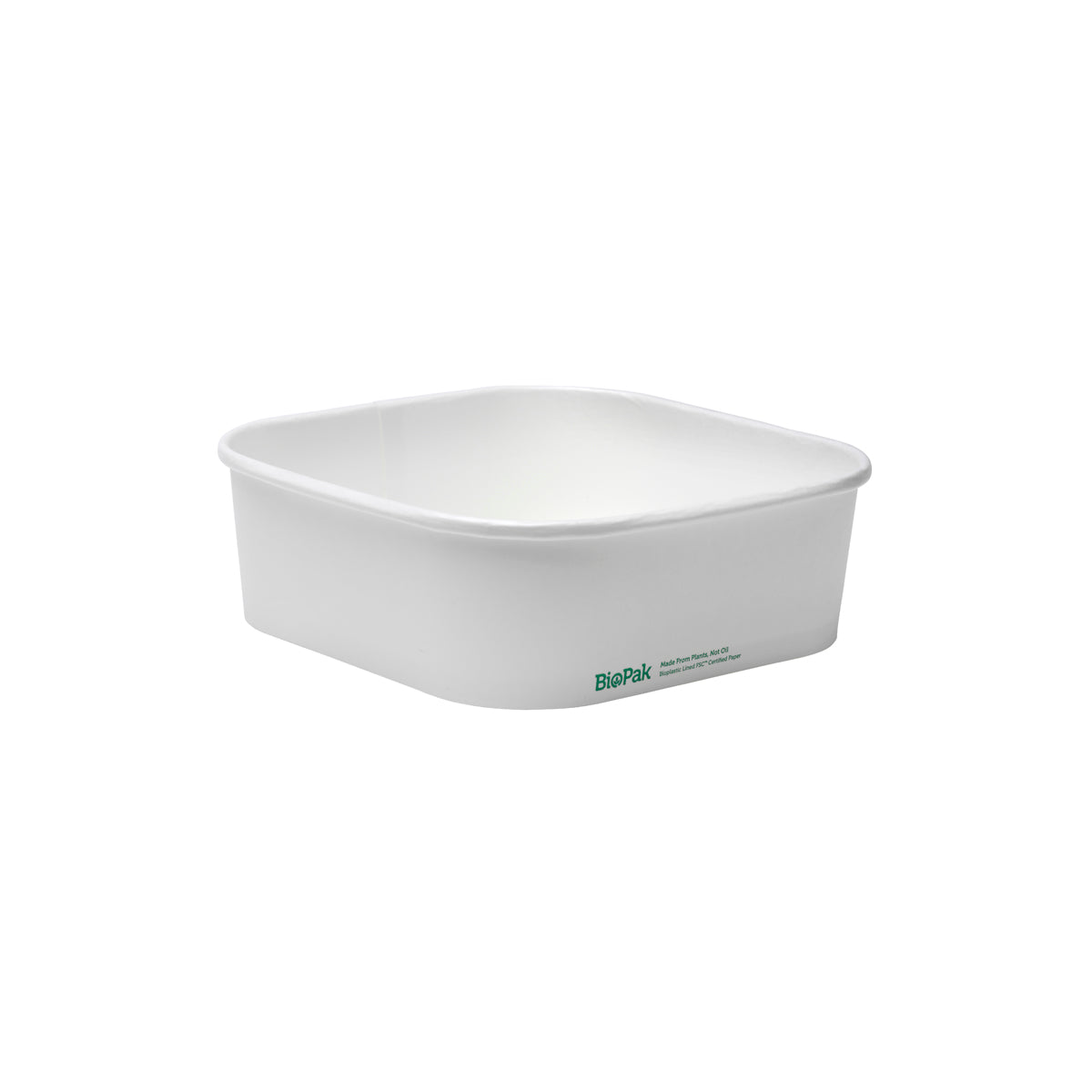 BB-SLB-1000-W BioPak FSC BioBoard Square Takeaway Container White 1000ml Native Wholesale Hospitality Supplies Canberra