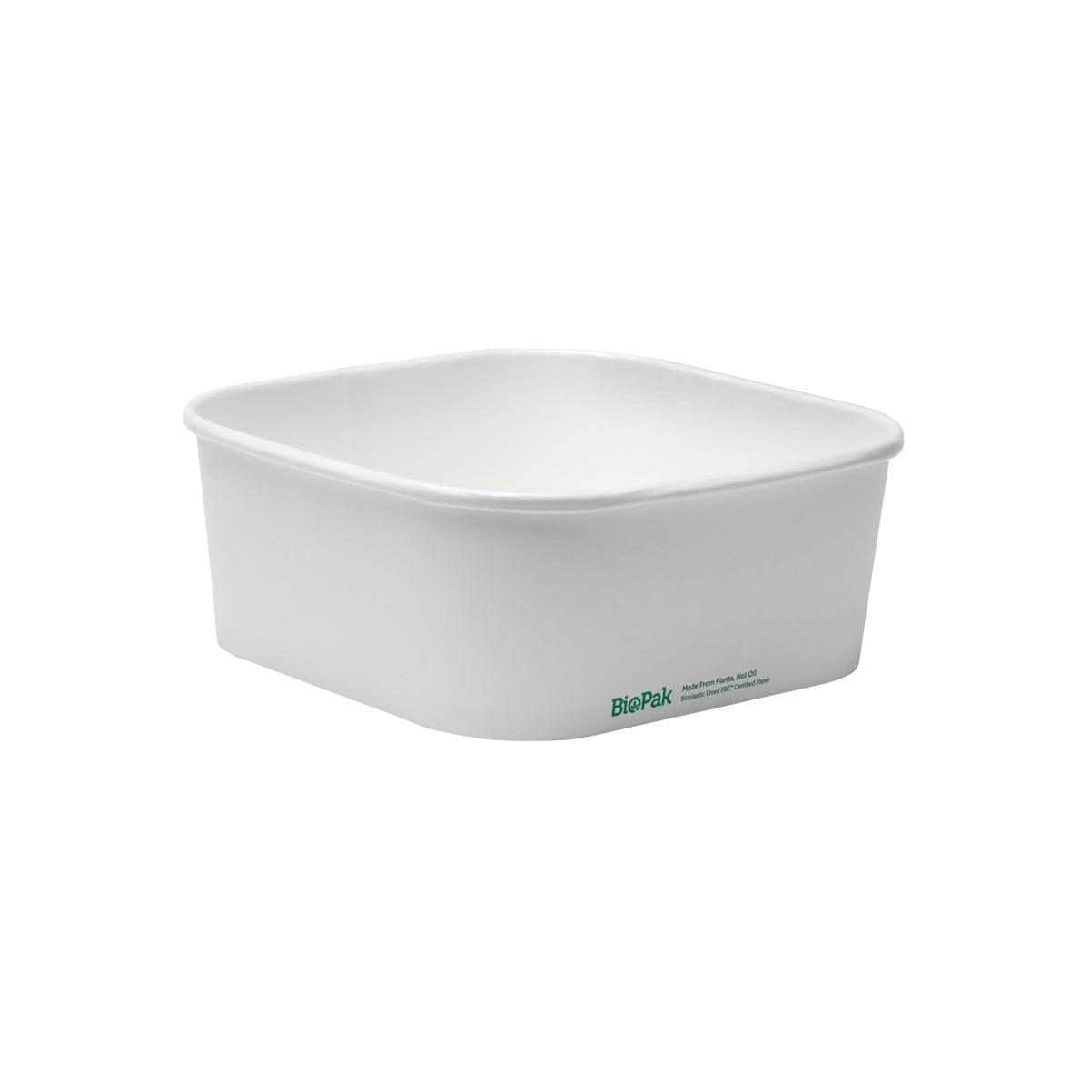 BB-SLB-1200-W BioPak FSC BioBoard Square Takeaway Container White 1200ml Native Wholesale Hospitality Supplies Canberra
