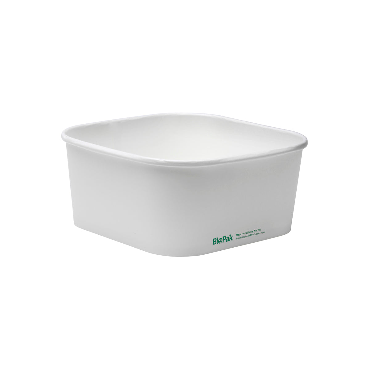 BB-SLB-1400-W BioPak FSC BioBoard Square Takeaway Container White 1400ml Native Wholesale Hospitality Supplies Canberra