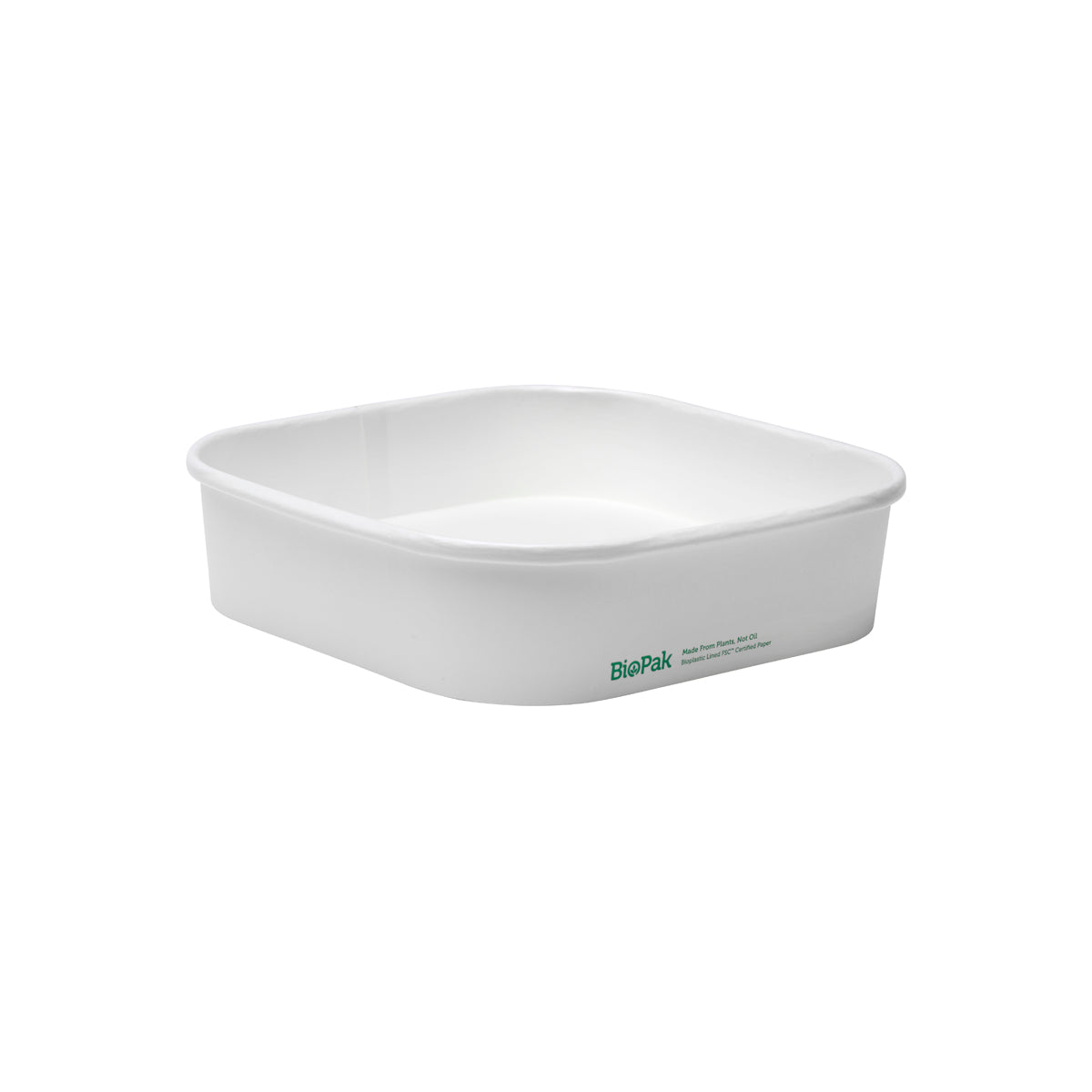 BB-SLB-750-W BioPak FSC BioBoard Square Takeaway Container White 750ml Native Wholesale Hospitality Supplies Canberra