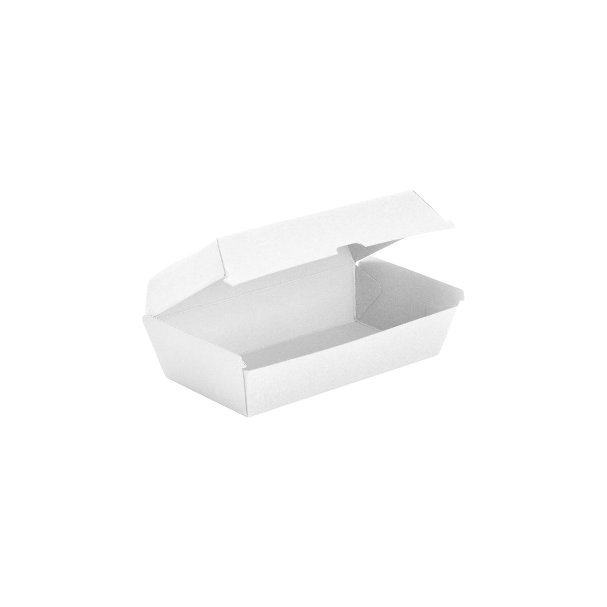 BB-SNACK BOX LARGE-W BioPak FSC BioBoard Large Snack Box White 204x109x84mm Native Wholesale Hospitality Supplies Canberra