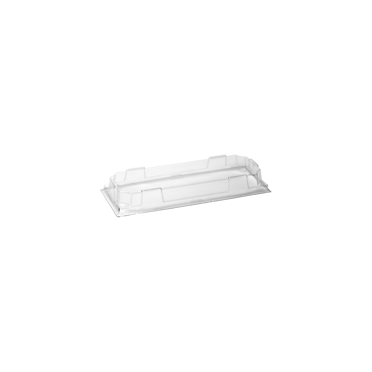 BB-STL-LONG-PLA BioPak Clear PLA Sushi Tray Lid Long 223x98x26mm Native Wholesale Hospitality Supplies Canberra