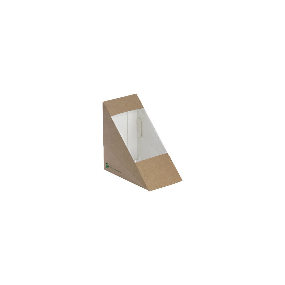 BB-SW-MEDIUM2 BioPak BioBoard Sandwich Wedge Printed Kraft Look 123x72x79mm Native Wholesale Hospitality Supplies Canberra