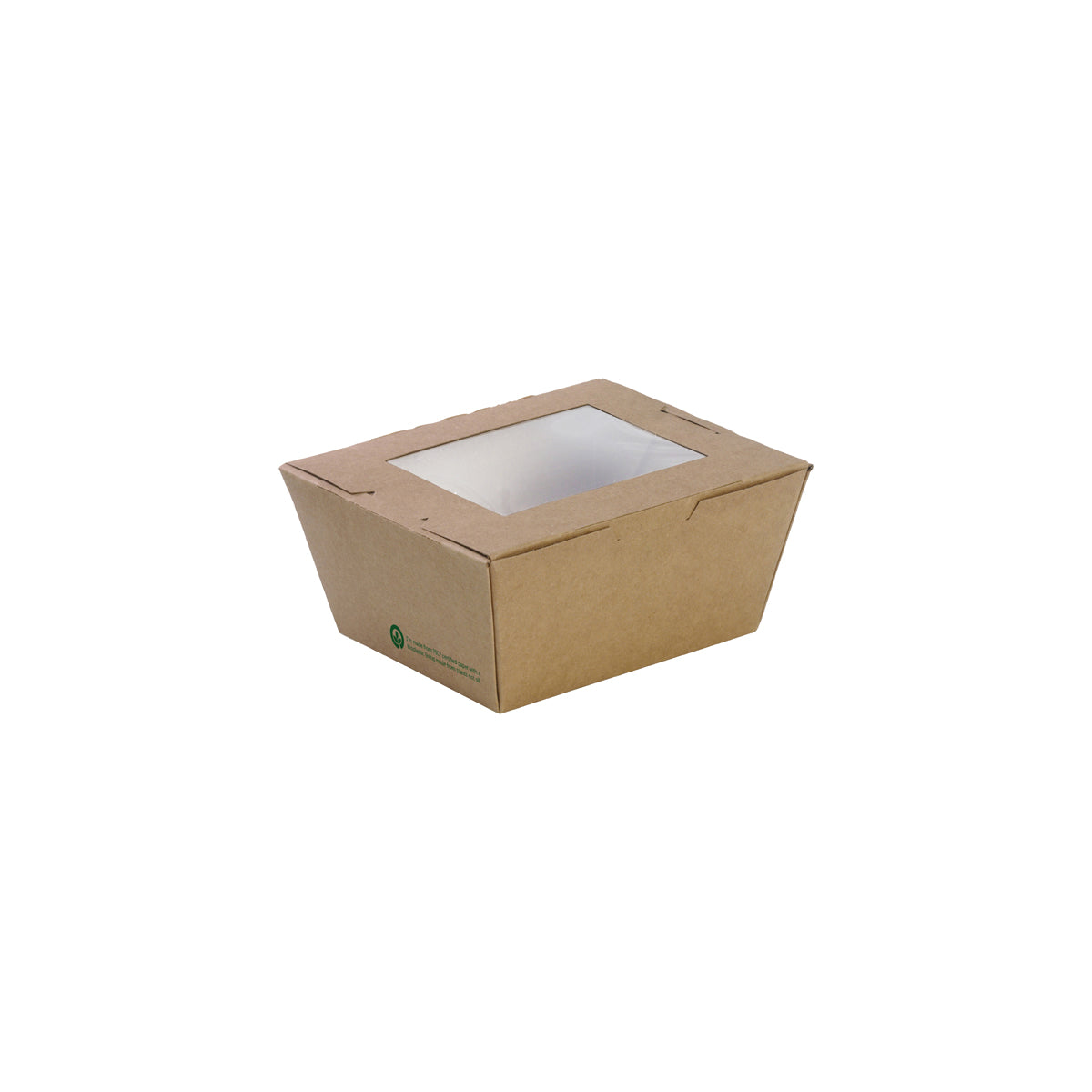 BB-WLBS-1 BioPak FSC BioBoard Lunch Box with Window Small Printed Kraft Look 110x90x64mm Native Wholesale Hospitality Supplies Canberra