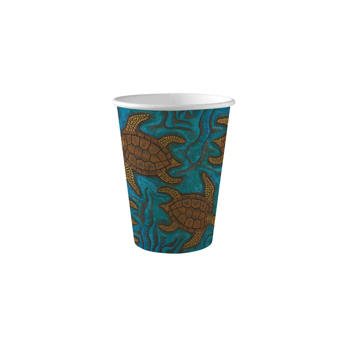 BC-12-CCAB BioPak Single Wall Indigenous Art BioCup (90mm) 390ml / 12oz Native Wholesale Hospitality Supplies Canberra
