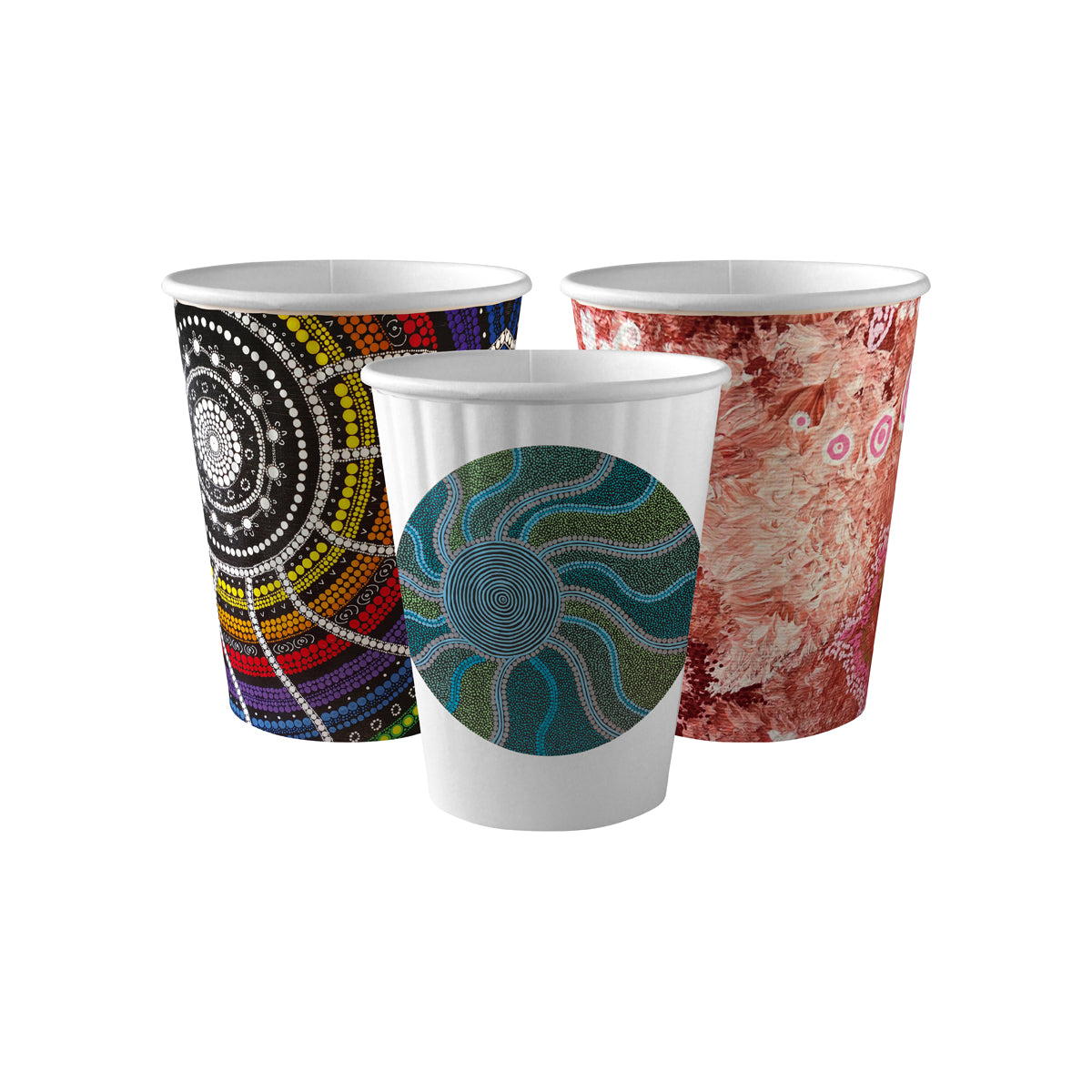 BC-12DW-CCAB-ART BioPak Double Wall Indigenous Art Series BioCup (90mm) 390ml / 12oz Native Wholesale Hospitality Supplies Canberra