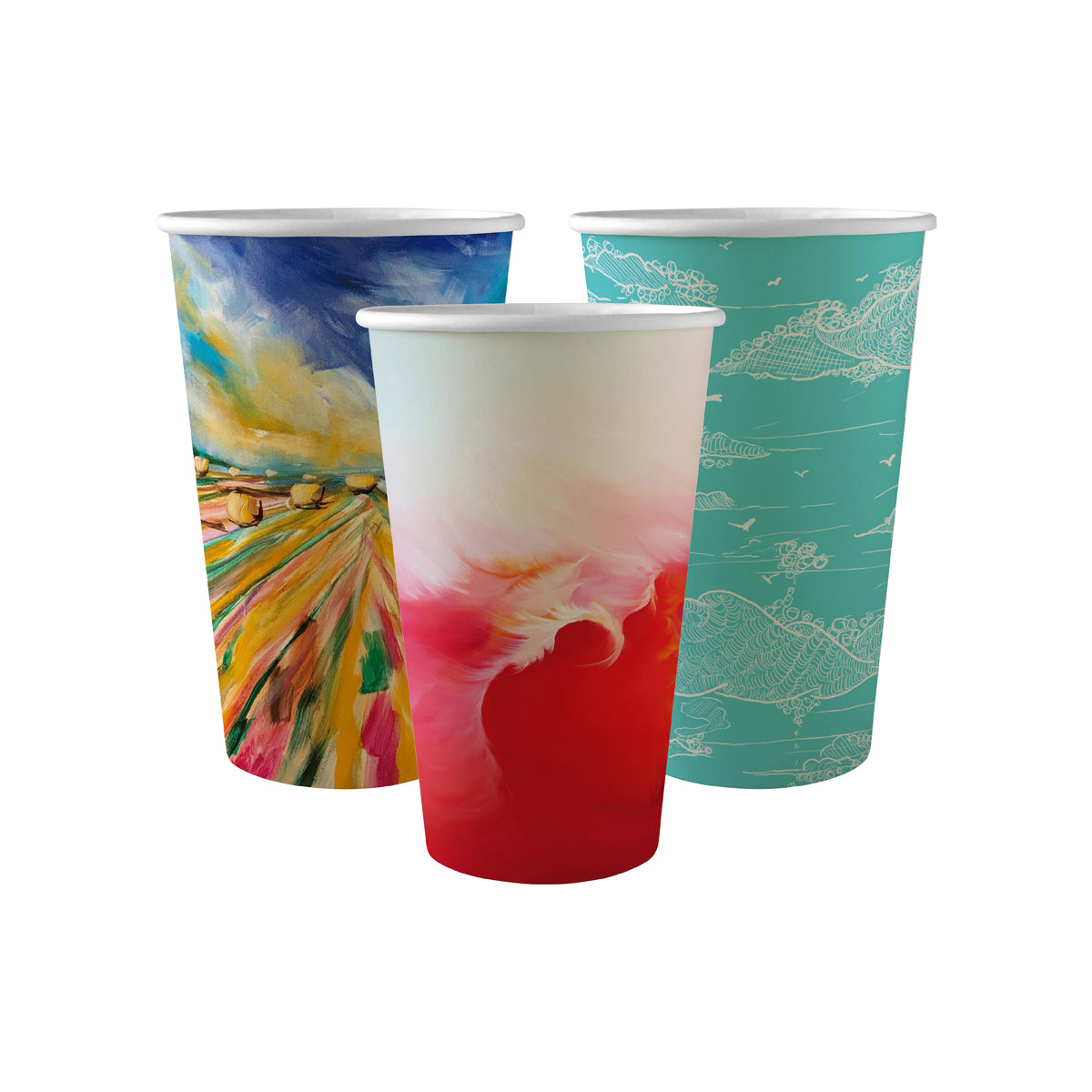 BC-16-ART BioPak Single Wall Art Series BioCup (90mm) 510ml / 16oz Native Wholesale Hospitality Supplies Canberra