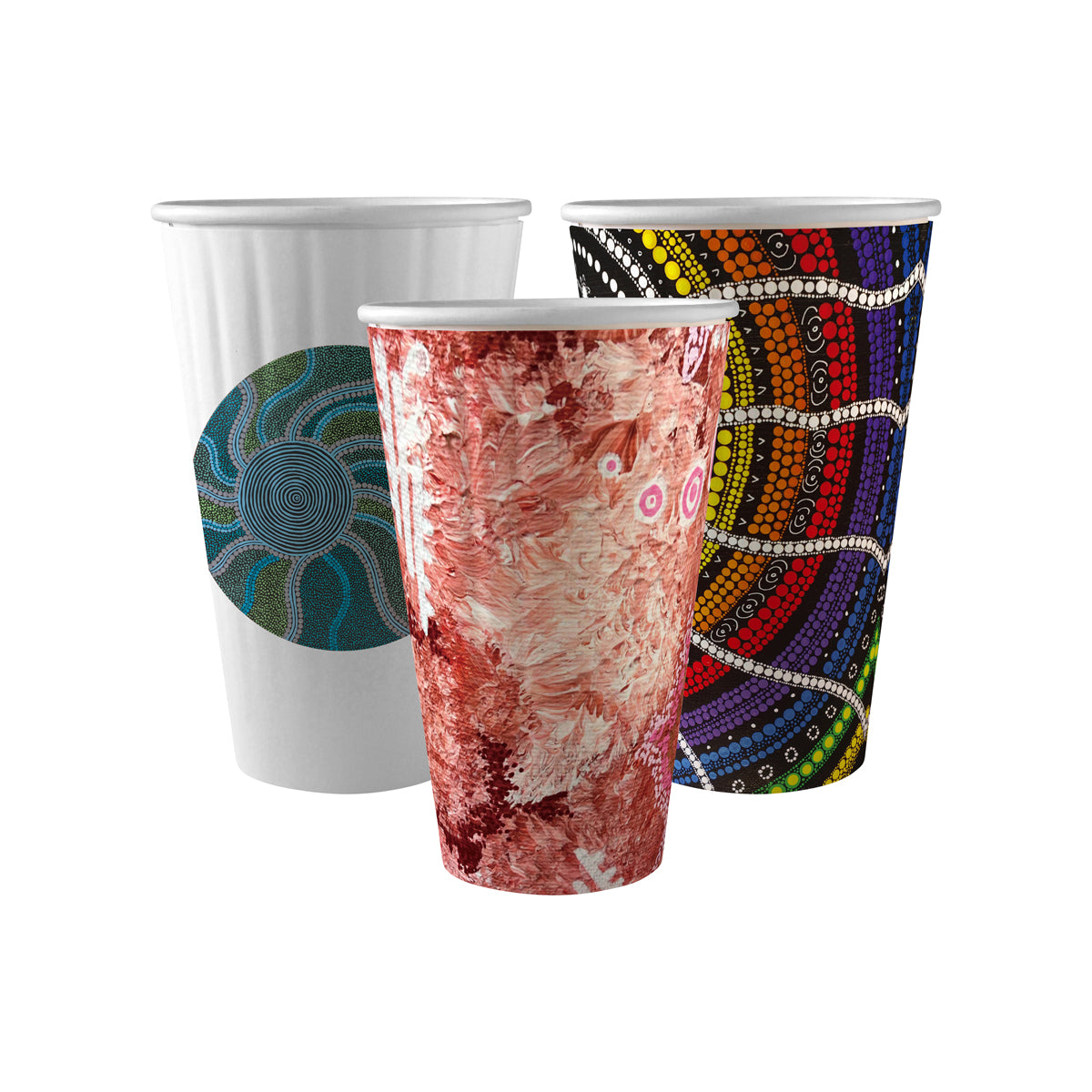 BC-16DW-CCAB-ART BioPak Double Wall Indigenous Art Series BioCup (90mm) 460ml / 16oz Native Wholesale Hospitality Supplies Canberra