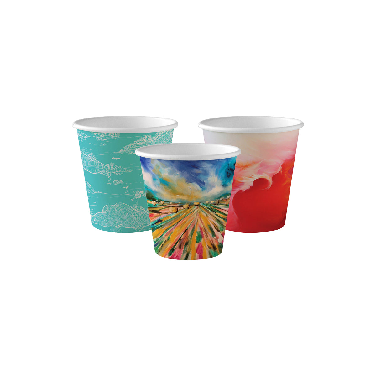 BC-6-ART BioPak Single Wall Art Series BioCup (80mm) 230ml / 6oz Native Wholesale Hospitality Supplies Canberra