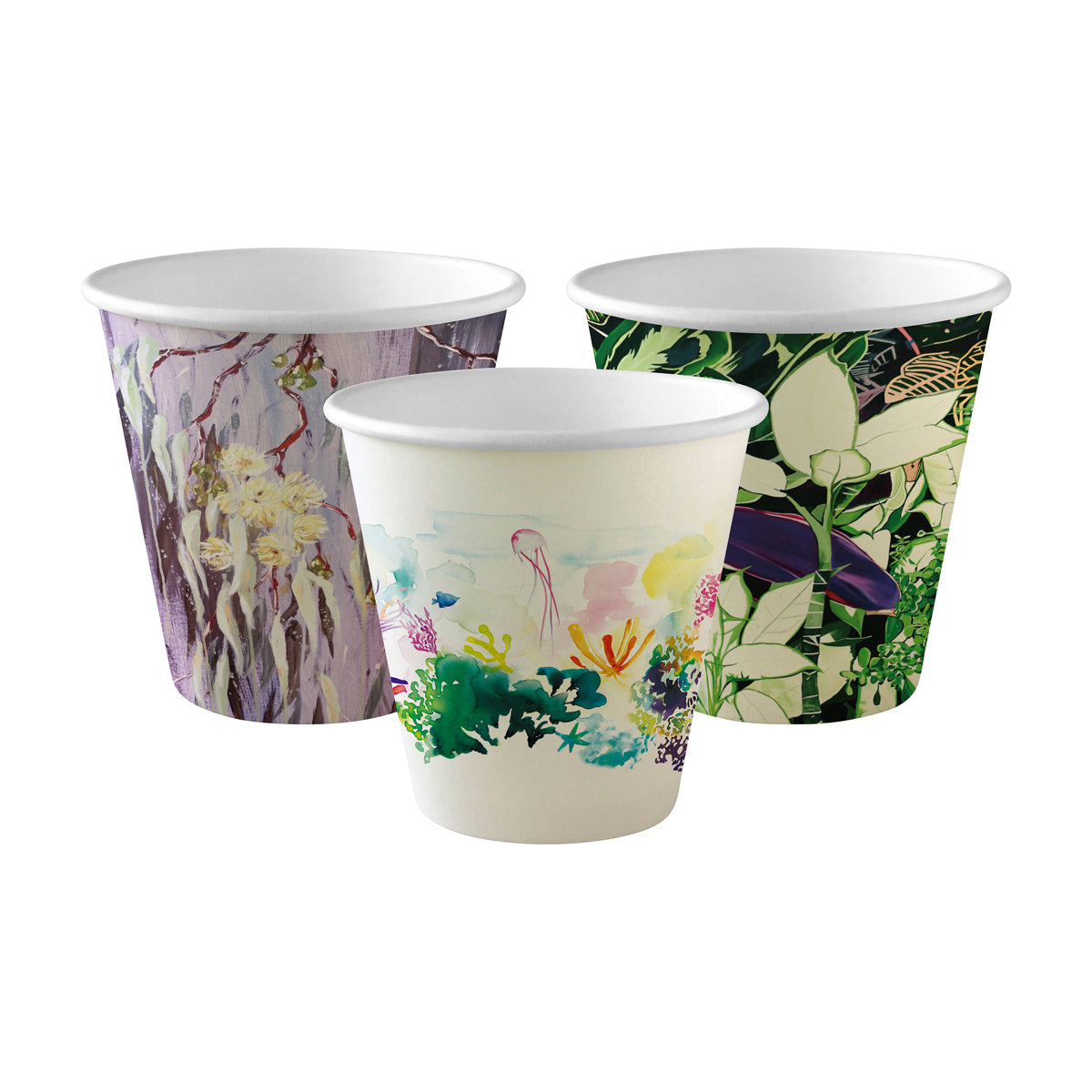 BC-8(90)-ART BioPak Single Wall Art Series BioCup (90mm) 280ml / 8oz Native Wholesale Hospitality Supplies Canberra