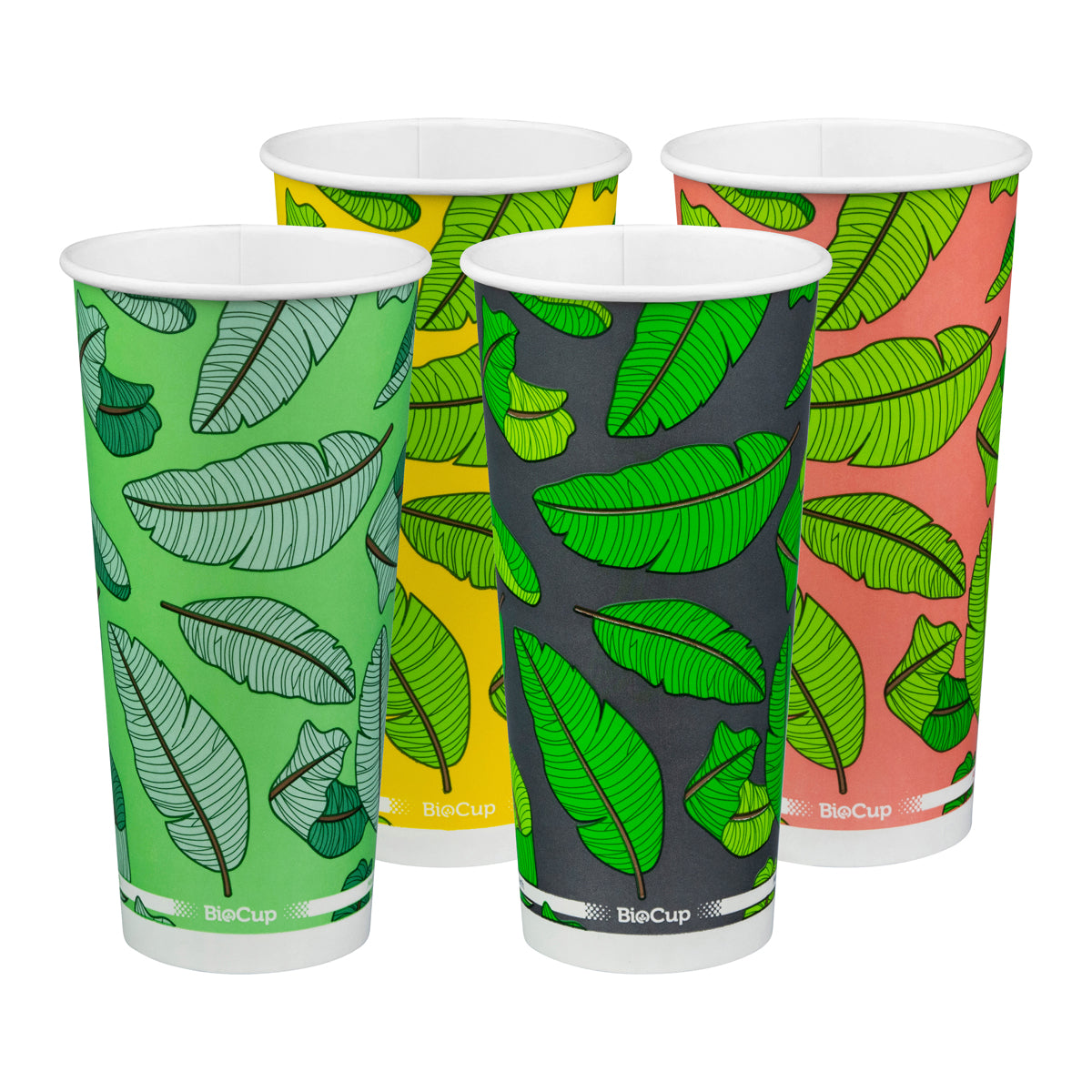 BP.BCC-22 BioPak Cold Paper Leaf Design BioCup (90mm) 650ml / 22oz Native Wholesale Hospitality Supplies Canberra