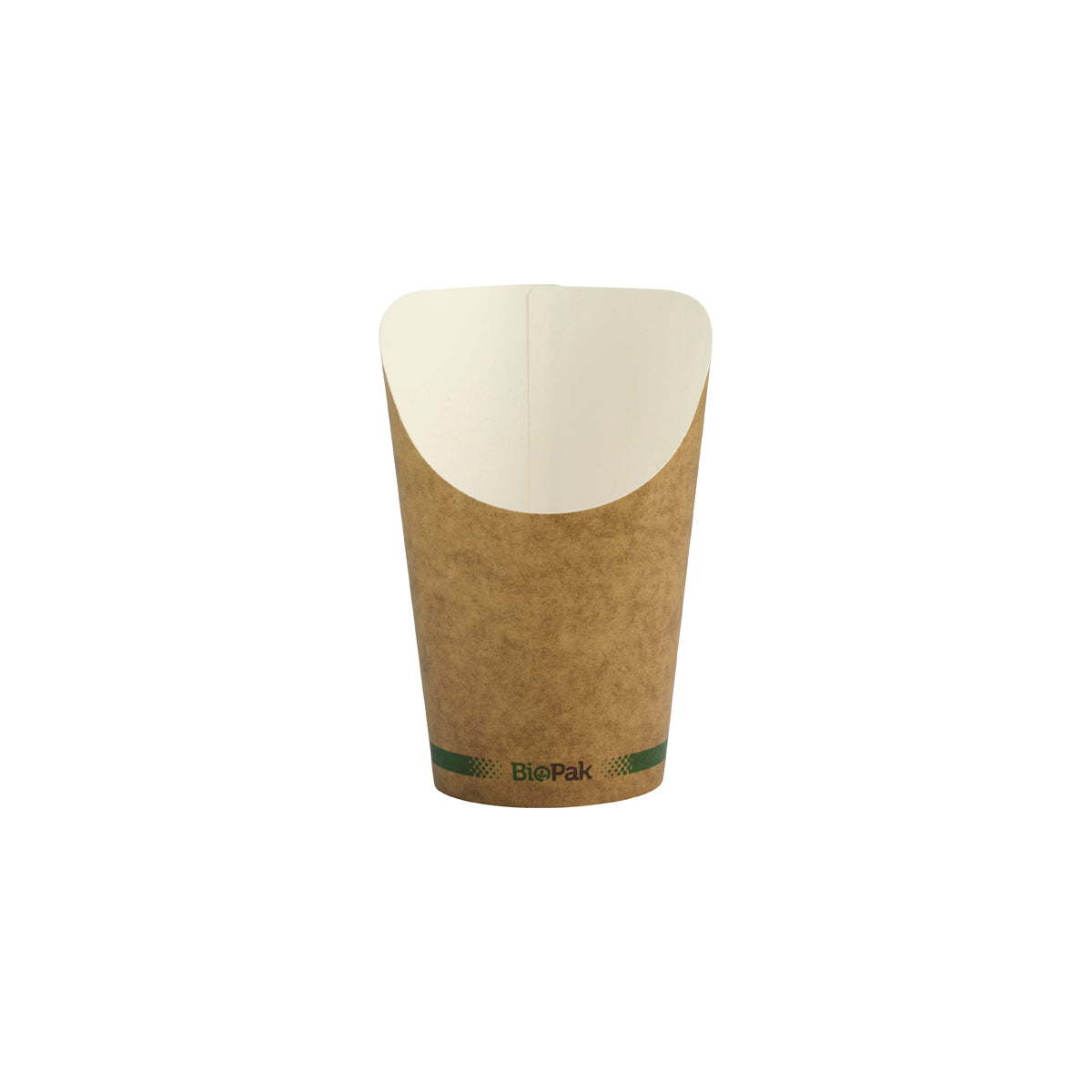 BCH-12 BioPak FSC Paper Chip Cup Small Printed Kraft Look 12oz Native Wholesale Hospitality Supplies Canberra